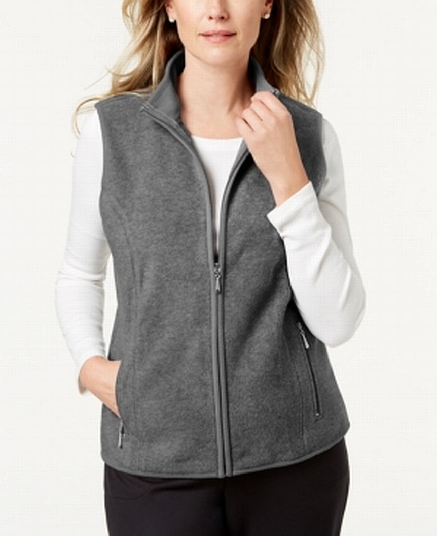 Karen Scott Womens Sweater Petite Fleece FullZip Vest PP Walmart