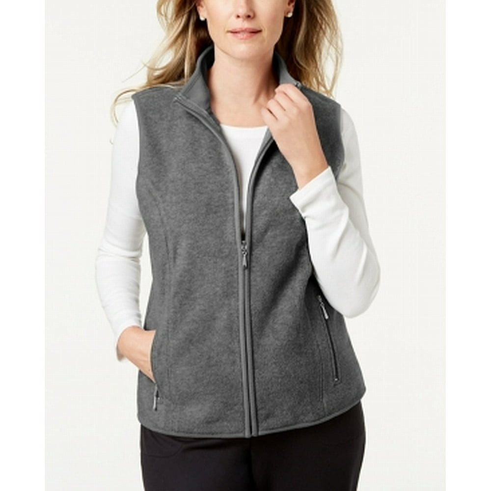 Karen Scott - Womens Sweater Petite Fleece Full-Zip Vest PP - Walmart ...