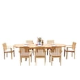 thumbnail image 4 of Grade-A Teak Dining Set: 8 Seater 9 Pc: 118" Oval Table And 8 Lua Stacking Arm Chairs Outdoor Patio WholesaleTeak #51LU2609, 4 of 6