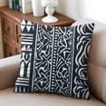 thumbnail image 4 of Blue Bohemian Geometric Lines Throw Pillow Covers 16"x16", Set Of 2, Linen Study Sofa Cushion Cover Indoor Living Room Home Decor, 4 of 7