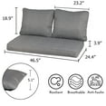 thumbnail image 4 of Aoodor Loveseat Cushions Set 46.5"x24.4"x3.9" Deep Seating Bench Chair Cushions with Back Pillows, Seat Cushion, and Dust Jacket for Indoor and Outdoor  - 3 Piece Set, 4 of 7