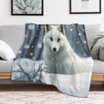 thumbnail image 5 of NIANHE Fox in the Snow blanket, printed design, winter sofa dormitory home decoration, must-have travel product. Size is 50x60 inches., 5 of 9
