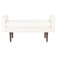 thumbnail image 4 of SAFAVIEH Henri Mid-Century Cushioned Bench, Light Beige/Walnut, 4 of 9