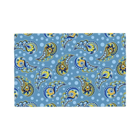 

Placemats Set of 6 Blue paisley pattern Place mats for Dining Table Indoor/Outdoor Cute Heat Resistant Washable Table Mats(18 x 12 )