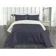 thumbnail image 3 of Ambesonne Navy Blue Quilted Bedspread Set 3 Pcs, Geometric Ogee Tile, Queen Size, Dark Blue Tan, 3 of 5