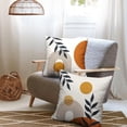 thumbnail image 3 of Boho Abstract Sun Pillow Covers Mid Century Modern Throw Pillow Covers Minimalist Geometric Leaf Decorative Pillow Cases Bohemian Line Art Pillowcase 18x18 Set of 2 for Outdoor Couch Patio, 3 of 6
