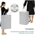 thumbnail image 2 of Laundry Hamper, 75L Large Collapsible Tall Laundry Basket with Handles, Water Resistant Freestanding Clothes Hamper, Storage Basket, Storage Bags for Clothes Toys, 24.4" (H),Grey, 2 of 5