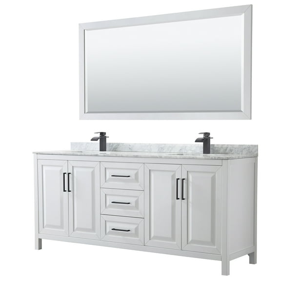 Wyndham Collection Wcv252580dunsm70 Daria 80" Free Standing Double Vanity Set - White /