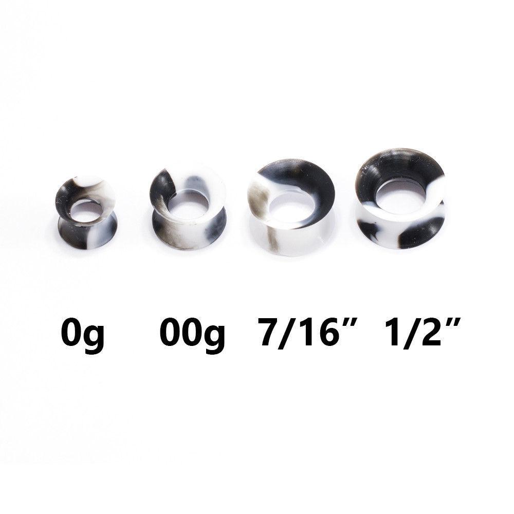 Marble Gauges Ear Plugs Thin Silicone Ear Tunnels Set Of 2