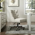thumbnail image 4 of Linon Della Mid Back Office Chair with Adjustable Height, Tilt and Swivel, Graywash/Natural, 4 of 10