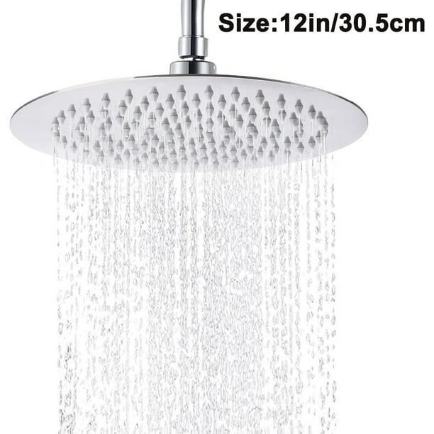 12 Inch Round Stainless Steel Rain Shower Head Polished Mirror Effect
