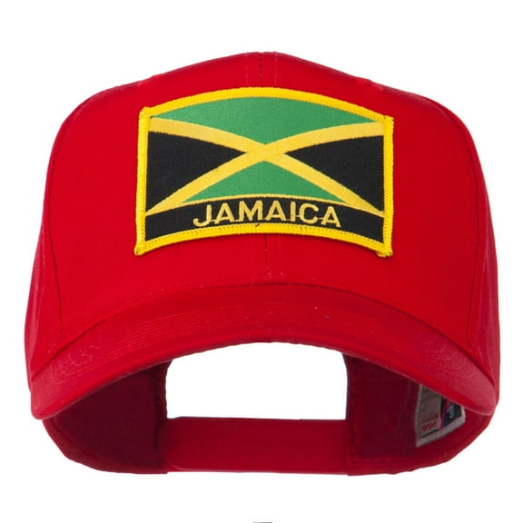 Jamaica Flag Letter Patched High Profile Cap - Red OSFM