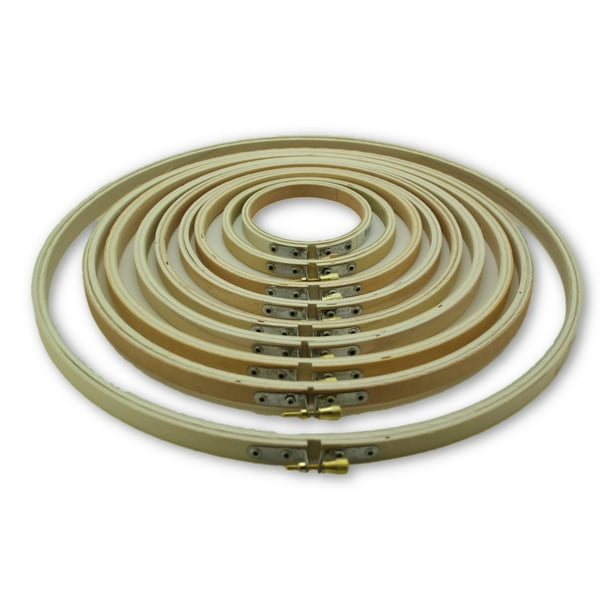 Wooden Embroidery Hoops Set Assorted Sizes 10 Hoops