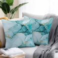 thumbnail image 2 of Turquoise Marble Throw Pillow Covers 26x26 Inch Set of 2, Abstract Modern Art Marble Crack Waterproof Outdoor Pillow Covers, Decorative Cushion Pillowcases for Couch, Sofa, Bed, Garden, Patio, 2 of 9