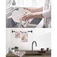thumbnail image 5 of Happy Easter Kitchen Dish Towels for Drying Dishes Set of 3, Cute Rabbits Daisy Flowers Leaves Eggs Pink Plaid Waffle Weave Microfiber Hand Tea Bathroom Towels Quick Dry & Absorbent Towel 15.7x23.6, 5 of 7