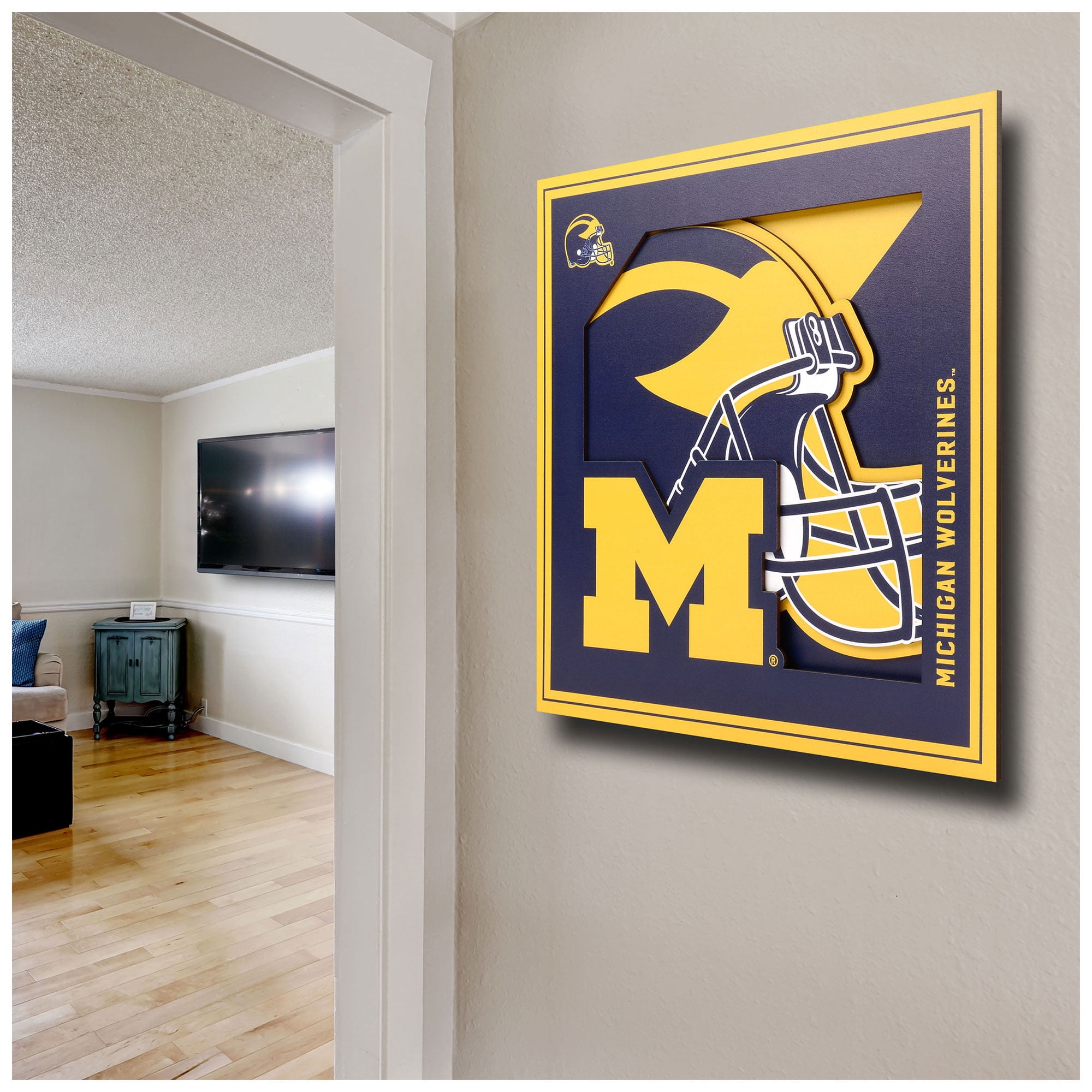 Michigan Wolverines 12'' x 12'' 3D Logo Wall Art
