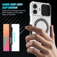thumbnail image 4 of Case for iPhone 16, with Sliding Camera Cover, with Rotating Finger Ring Holder Magnetic Bracket Hybrid Hand Grip Protective Shockproof Phone Case Cover for iPhone 16 - White, 4 of 10
