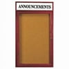 Aarco Products CBC2418RH 1-Door Enclosed Bulletin Boards with Header - Cherry