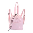 thumbnail image 4 of harper Gym Bag Casual Daypack Sports with Front Pocket Yoga Tap Drawstring Backpack Pink, 4 of 10