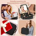 thumbnail image 3 of Bolsa de Maquillaje de Viaje con Iluminaci&oacute;n LED con Espejo 3 Ajustes de Color,Caja de Maquillaje Cosm&eacute;tica,Caja de Cambiador Organizadora para Mujeres,Cosmetiquera de Viaje,Herr, 3 of 7