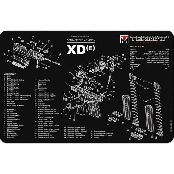 TekMat Original Gun Cleaning Mat - 17" X 11" - Springfield Armory XD-E