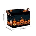 thumbnail image 3 of Kuokaa Halloween Large Collapsible Storage Baskets, Black Pumpkin Face Pattern, 14.96 x 10.24 x 9.84 in Foldable Fabric Organizer with Handles for Clothes Toys Closet, 3 of 6