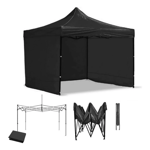 Carpa Toldo Plegable 3x3m Premium Con Paredes Found Impermeable Y Reforzada Xtellar negro
