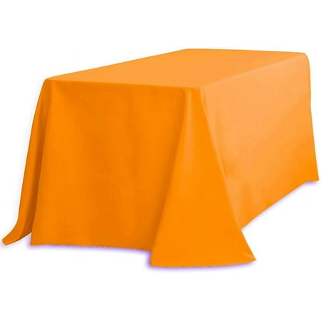 

Orange Rectangular Tablecloth - 90 x 132 In Rectangle Tablecloth With Rounded Corners Extra Large Tablecloth for 6ft Rectangle Table - Wrinkle Resistant Fabric for Banquet Party