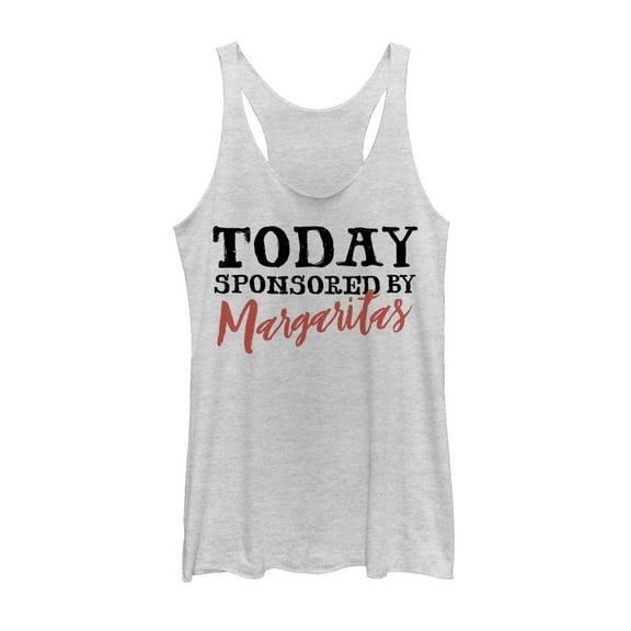 Women's CHIN UP Today Sponsored by Margaritas Racerback Tank Top White Heather X Small