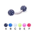 thumbnail image 1 of Curved Barbell With Tornado Balls, 12 Ga,7/16" (11Mm) Long,3/16" (5Mm) Ball,Pink - E, 1 of 1