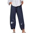 thumbnail image 2 of SMihono Pantalon en Lin pour Femmes Mode Grande Taille Décontracté Ample avec Poches, jusqu'à 65 % de Réduction!, 2 of 5