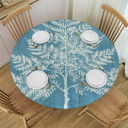 

BCIIG Tree Painting Round Table Cover Stain Resistant Kitchen Dining Wedding Parties 100% 38-42