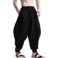 thumbnail image 3 of Pantalones ONTTNO Harem para hombre, negros, informales, cintura holgada, 71 — 97 cm, 3 of 6