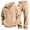 A Beige, variant on 2 Piece Waffle Sets for Boy Long Sleeve Quarter Zip Hooded Pullover Loose Sweatpants Boys Fall Winter Lounge Outfits