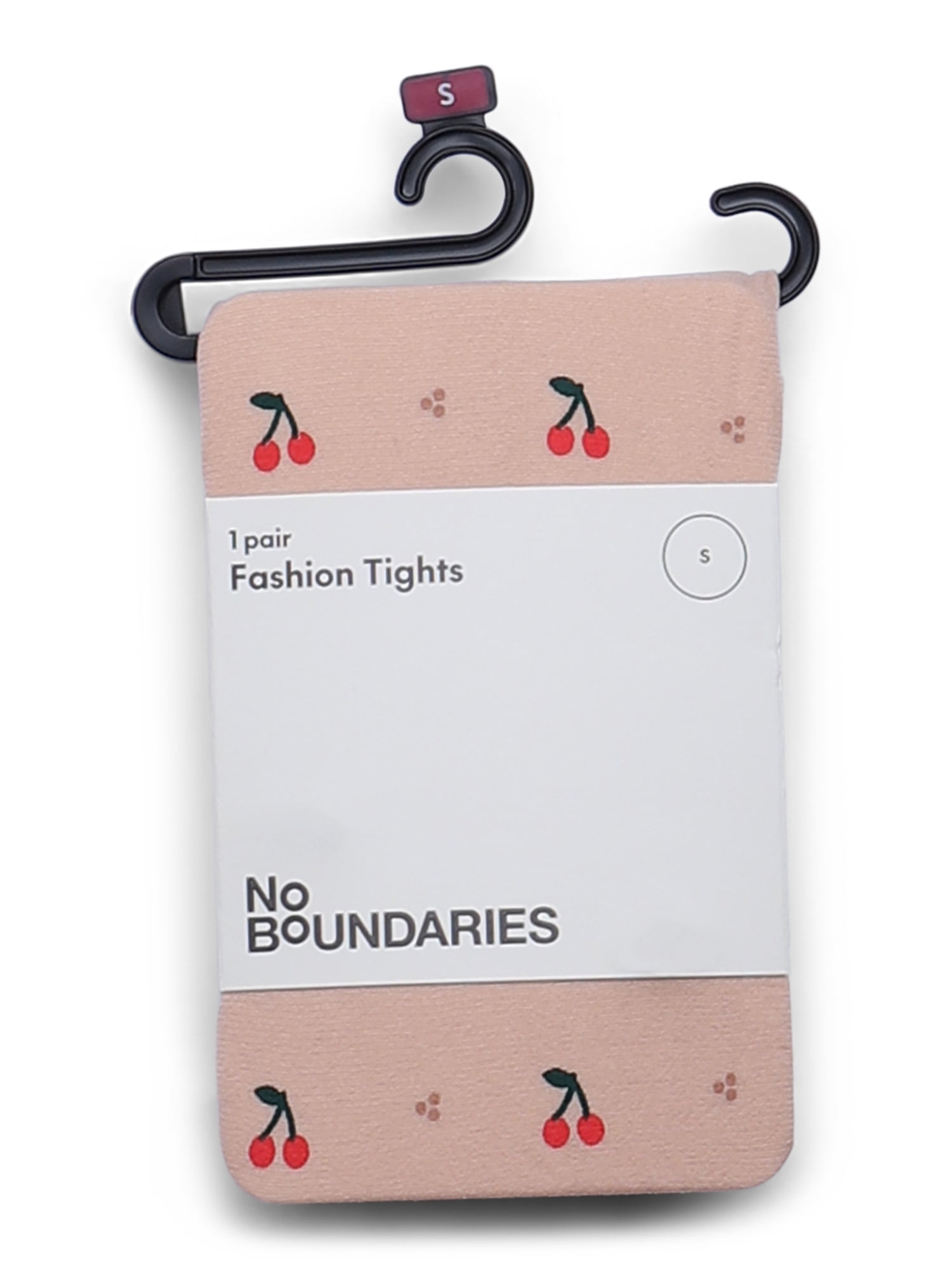 No Boundaries Cherry Pattern Sheer Tights for Women, Sizes S-3XL