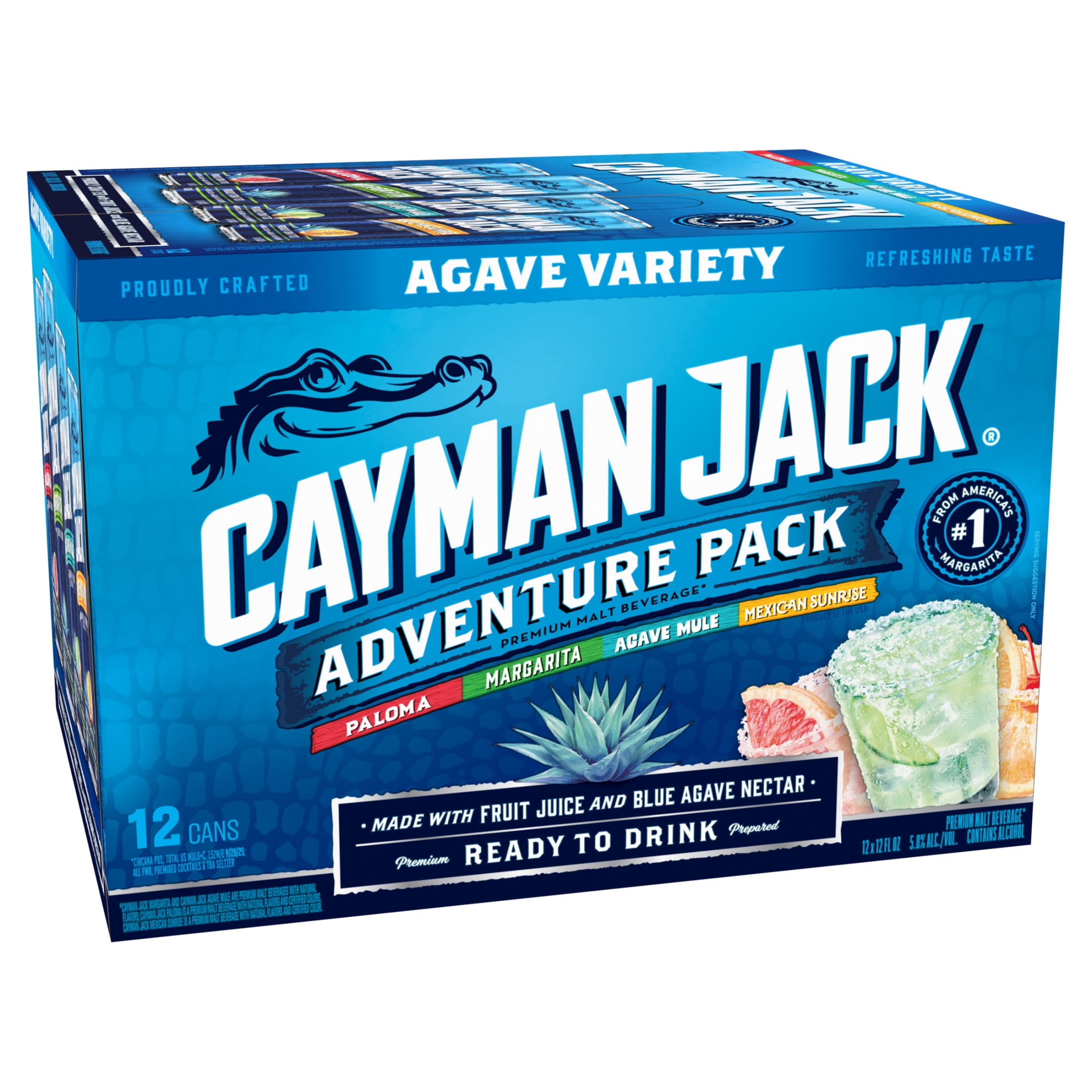 Cayman Jack Adventure Pack, 12 Pack, 12 fl oz Cans, 5.8% ABV