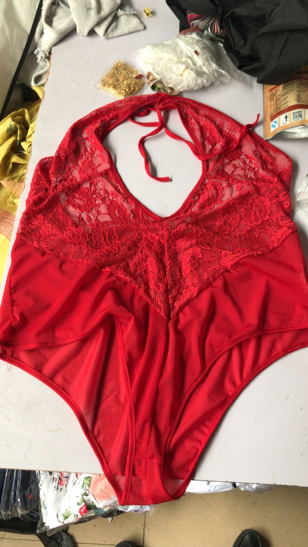Sexy Women Lingerie Bodysuit V-neck Lace Sleepwear One Piece Babydoll Bodysuit | Walmart Canada