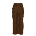 thumbnail image 5 of DHFJKG Womens Corduroy Pants High Waisted Elastic Drawstring Cargo Loose Fit Wide Leg Joggers Pants With Pockets Soft Trousers, 5 of 6