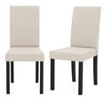 thumbnail image 1 of Gymax Dining Chair Set of 2 Fabric Upholstered Rubber Wood Legs Side Armless Beige, 1 of 6