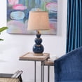 thumbnail image 6 of Nautical Table Lamp – Burlap Shade – Circle Faux Rope Finial – Blue Finish, 6 of 7