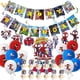 thumbnail image 1 of Spiderman Tema Niños Niños Fiesta de cumpleaños Decoración Globos Banner Cake Topper Set_f, 1 of 2