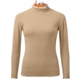 thumbnail image 5 of Winter clothing for women Winter Tops For Women Crew Neck Lined Thermal Thermal Underwear Slim Tops Long Sleeve Thermal Shirts Color Block Tops, 5 of 8