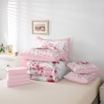 thumbnail image 6 of jejeloiu Country Floral 7-Piece Twin Bedding Sets,Rustic Botanical Bedding Comforter Set,White Pink Sheet Sets For Girls,Microfiber Bedroom Decor Reversible, 6 of 8