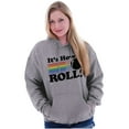 thumbnail image 3 of How I Roll Funny Bowling Ball Pun Unisex Plus Fleece Graphic Hoodie Brisco Brands 2X, 3 of 5
