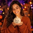 thumbnail image 2 of Halloween Decorations Pumpkin Candle Holder Lantern Vintage Autumn Farmhouse Table Decoration for Fall Home Indoor Outdoor Front Porch Mantel, 2 of 7