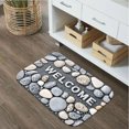 thumbnail image 4 of stone welcome 16x24 Flannel Bath Mat for Bathroom, Anti-Slip Backing Soft Bathroom Rug, Washable Water Absorbent Mat, 4 of 9