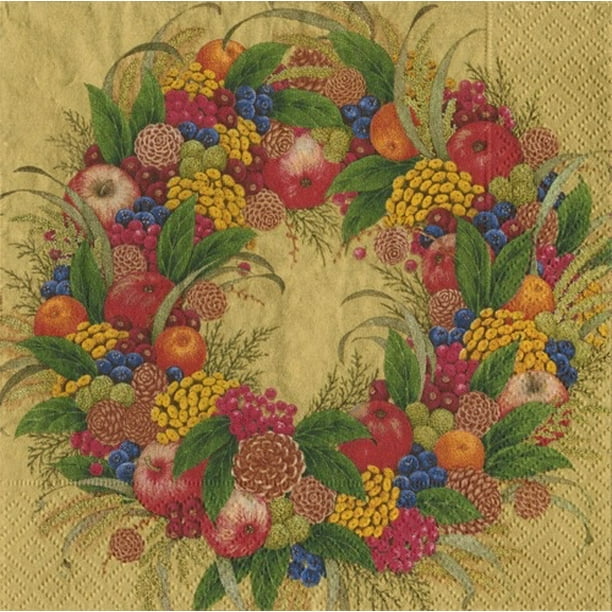 Christmas Cocktail Napkins 20ct Caspari 8261C Karens Wreath Walmart