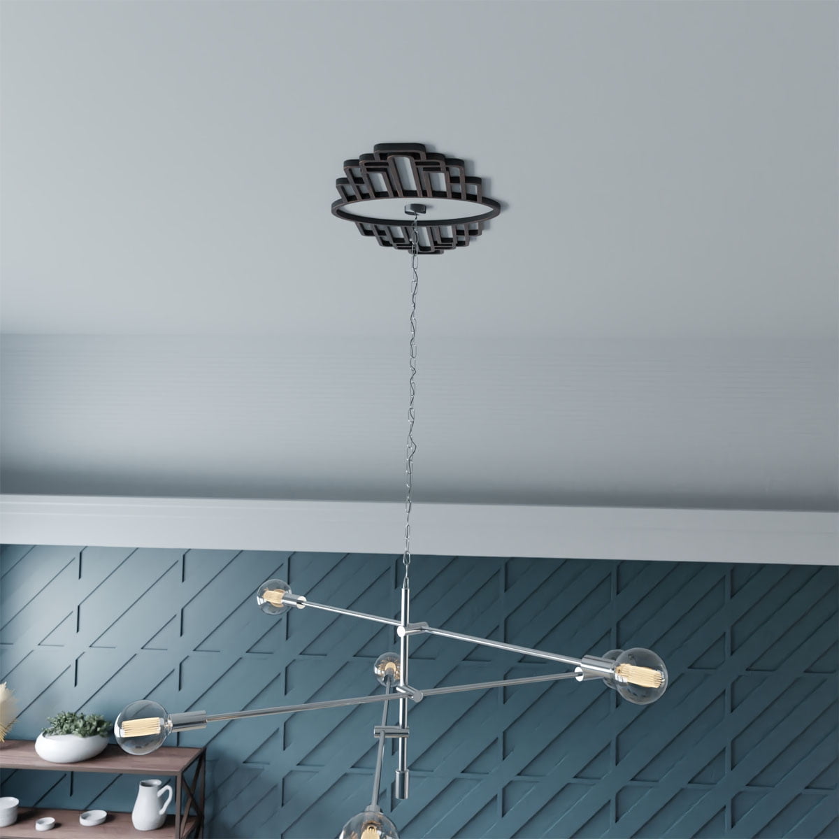 32"W x 16"H x 15 1/8"IH x 8 3/4"IW x 1"P Elizabeth Architectural Grade PVC Pierced Ceiling Medallion, Antiqued Copper