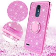 thumbnail image 2 of Compatible for LG Stylo 5 Case, LG Stylo 5 Plus Case, LG Q Stylus Case, SOGA Glitter Diamond Rhinestone TPU Phone Cover with Ring Stand and Lanyard Girls Women Cover (Pink), 2 of 5