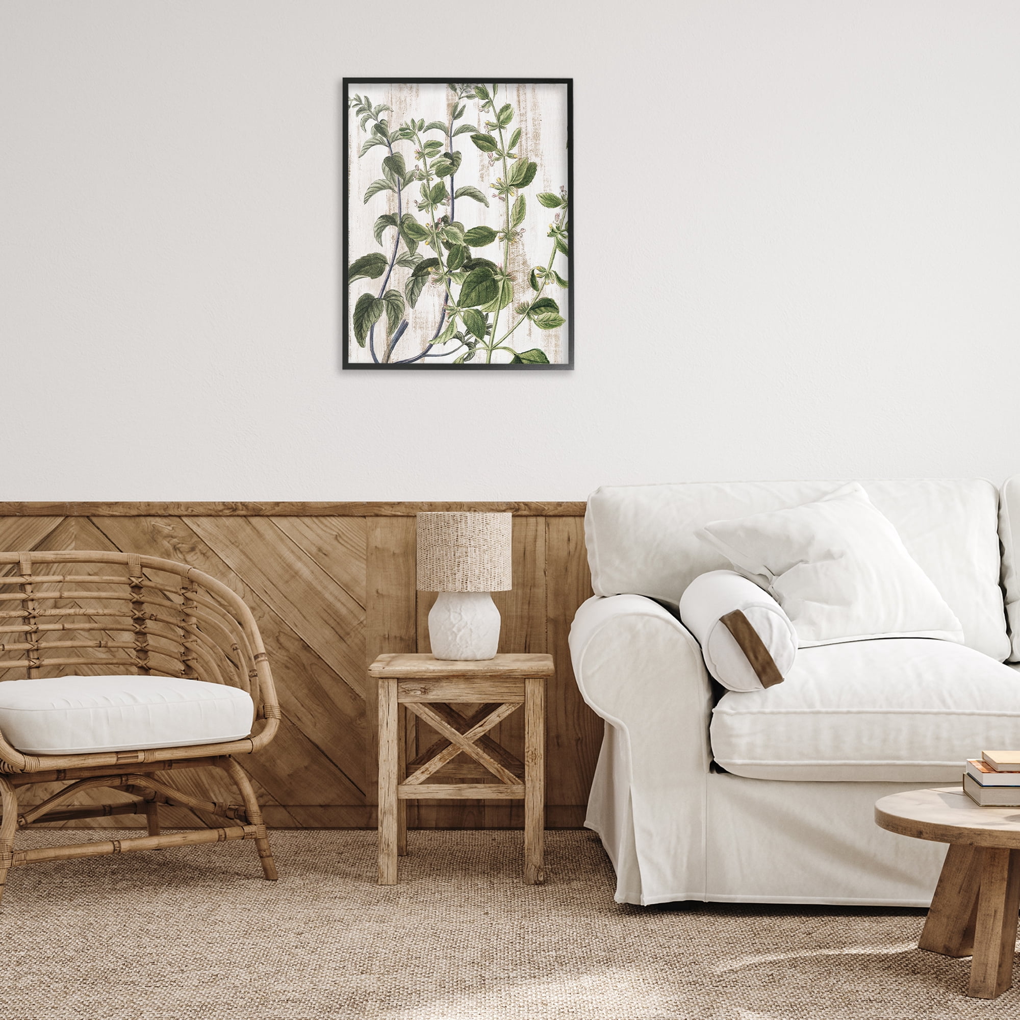 Stupell Industries Rustic Botanical Vines Botanical & Floral Painting Black Framed Art Print Wall Art, 24 x 30